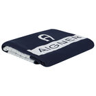 Baby Boys Navy Blue & White Logo Blanket, 2, hi-res